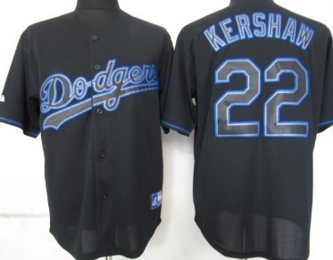 Los Angeles Dodgers #22 Clayton Kershaw 2012 Black Fashion Jersey