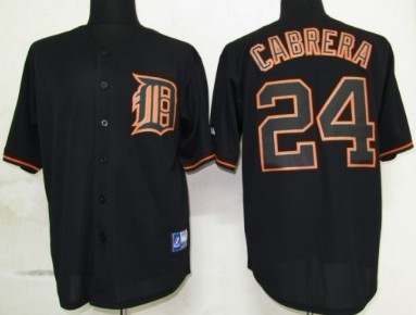 Detroit Tigers #24 Miguel Cabrera 2012 Black Fashion Jersey