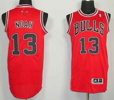 Chicago Bulls #13 Joakim Noah Revolution 30 Authentic Red Jersey
