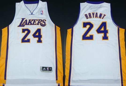 Los Angeles Lakers #24 Kobe Bryant Revolution 30 Authentic White Jersey