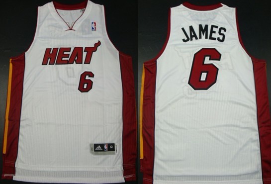 Miami Heat #6 LeBron James Revolution 30 Authentic White Jersey