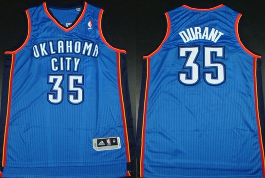 Oklahoma City Thunder #35 Kevin Durant Revolution 30 Authentic Blue Jersey