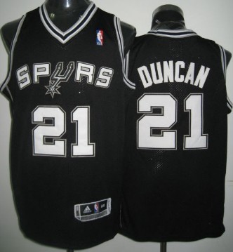 San Antonio Spurs #21 Tim Duncan Black Swingman Jersey