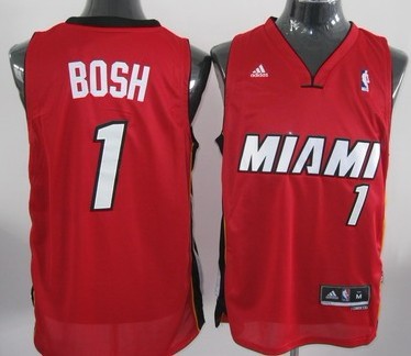 Miami Heat #1 Chris Bosh Revolution 30 Swingman Red Jersey