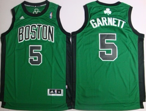Boston Celtics #5 Kevin Garnett Revolution 30 Swingman Green With Black Jersey