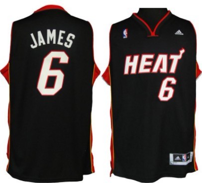 Miami Heat #6 LeBron James Revolution 30 Swingman Black Jersey