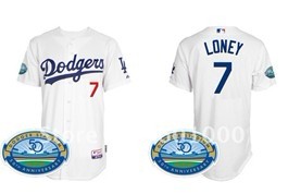 Los Angeles Dodgers #7 James Loney White 50TH Jersey