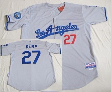Los Angeles Dodgers #27 Matt Kemp Gray 50TH Jersey