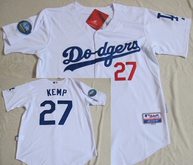 Los Angeles Dodgers #27 Matt Kemp White 50TH Jersey