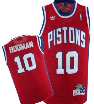 Detroit Pistons #10 Dennis Rodman Red Swingman Throwback Jersey