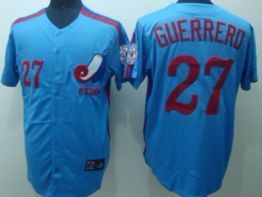 Montreal Expos #27 Vladimir Guerrero Blue Throwback Jersey