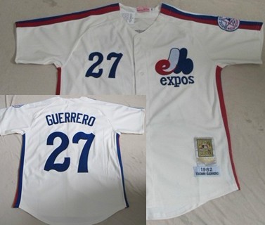 Montreal Expos #27 Vladimir Guerrero Cream Throwback Jersey