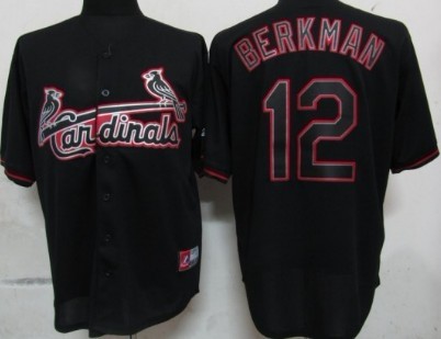 St. Louis Cardinals #12 Lance Berkman 2012 Black Fashion Jersey