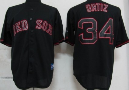 Boston Red Sox #34 David Ortiz 2012 Black Fashion Jersey