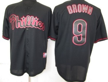 Philadelphia Phillies #9 Domonic Brown 2012 Black Fashion Jersey