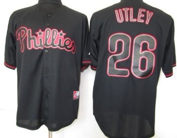 Philadelphia Phillies #26 Chase Utley 2012 Black Fashion Jersey