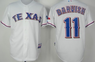Texas Rangers #11 Yu Darvish White Jersey