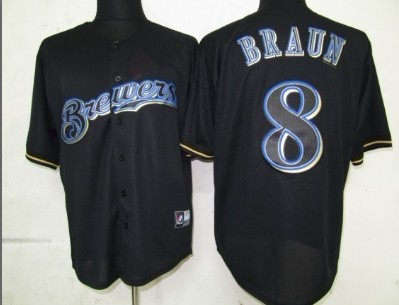 Milwaukee Brewers #8 Ryan Braun 2012 Black Fashion Jersey