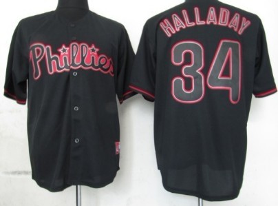 Philadelphia Phillies #34 Roy Halladay 2012 Black Fashion Jersey