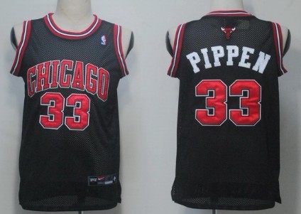 Chicago Bulls #33 Pippen Black With Chicago Swingman Jersey