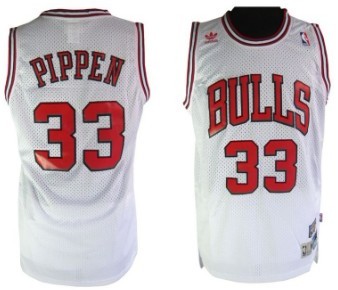 Chicago Bulls #33 Scottie Pippen White Swingman Throwback Jersey