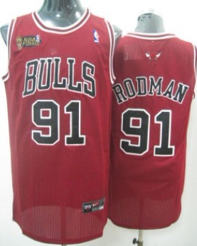 Chicago Bulls #91 Dennis Rodman Red Swingman Jersey