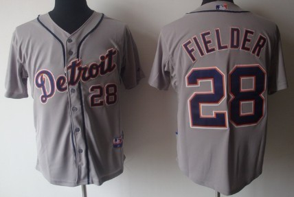 Detroit Tigers #28 Prince Fielder Gray Jersey