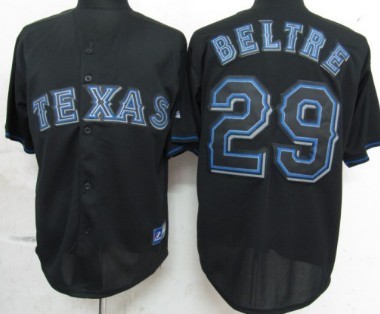 Texas Rangers #29 Adrian Beltre 2012 Black Fashion Jersey