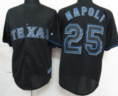 Texas Rangers #25 Mike Napoli 2012 Black Fashion Jersey