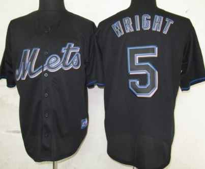 New York Mets #5 David Wright 2012 Black Fashion Jersey