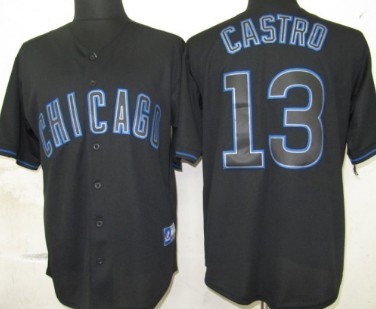 Chicago Cubs #13 Starlin Castro 2012 Black Fashion Jersey