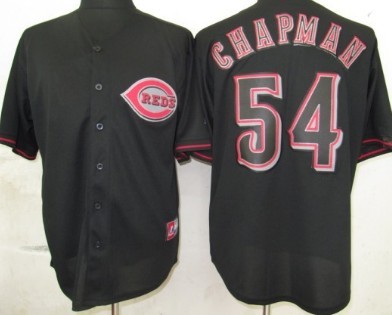 Cincinnati Reds #54 Aroldis Chapman 2012 Black Fashion Jersey
