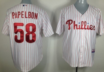 Philadelphia Phillies #58 Jonathan Papelbon White Jersey