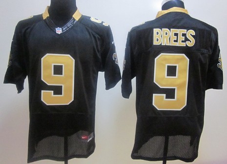 Nike New Orleans Saints #9 Drew Brees Black Elite Jersey