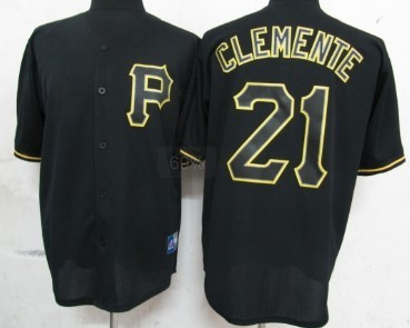 Pittsburgh Pirates #21 Roberto Clemente 2012 Black Fashion Jersey