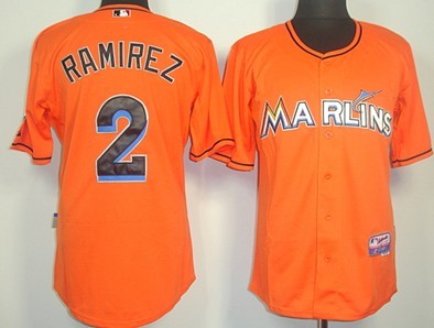Miami Marlins #2 Hanley Ramirez Orange Jersey