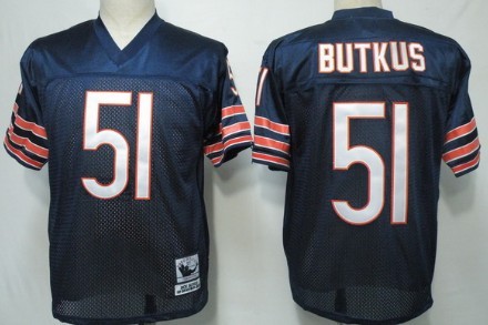 Chicago Bears #51 Dick Butkus Blue Throwback Jersey