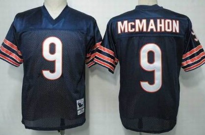 Chicago Bears #9 Jim McMahon Blue Throwback Jersey