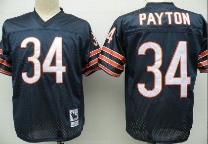 Chicago Bears #34 Walter Payton Blue Throwback Jersey