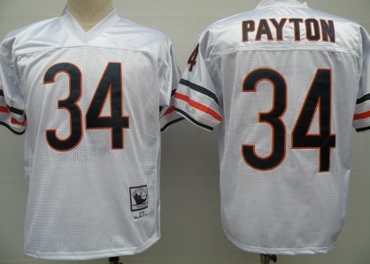 Chicago Bears #34 Walter Payton White Throwback Jersey