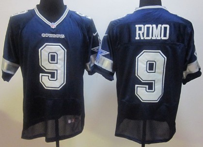 Nike Dallas Cowboys #9 Tony Romo Blue Elite Jersey