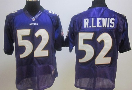 Nike Baltimore Ravens #52 Ray Lewis Purple Elite Jersey
