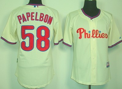 Philadelphia Phillies #58 Jonathan Papelbon Cream Jersey