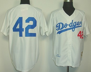 Los Angeles Dodgers #42 Jackie Robinson White Throwback Jersey