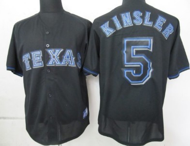Texas Rangers #5 Lan Kinsler 2012 Black Fashion Jersey