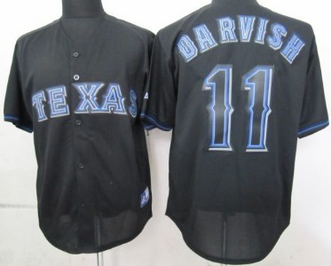 Texas Rangers #11 Yu Darvish 2012 Black Fashion Jersey
