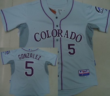 Colorado Rockies #5 Carlos Gonzalez 2012 Gray Jersey