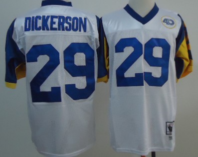 St. Louis Rams #29 Eric Dickerson White Throwback Jersey