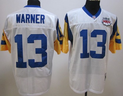 St. Louis Rams #13 Curt Warner White Throwback Jersey