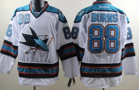 San Jose Sharks #88 Brent Burns White Jersey